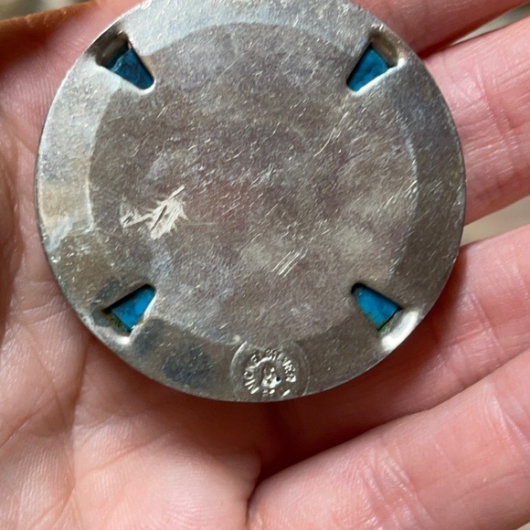 Vintage nickel silver teal eagle necklace - Picture 4 of 6